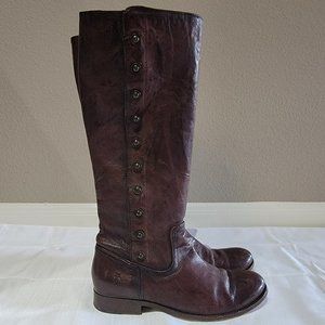 FRYE Melissa Military Knee High Brown Leather Boot 76496 Size 8 B